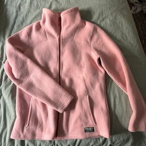 L.L. Bean Pink Teddy Jacket Soft Plush High Collar